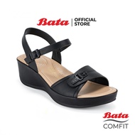 Bata บาจา Comfit รองเท้าเพื่อสุขภาพแบบรัดส้น เทคโนโลยีคุชชั่น สำหรับผู้หญิง สีดำ รหัส 6016156