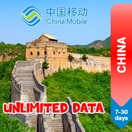 13MOBILE China + Hong Kong SIM Card Unlimited Data/ China Mobile, 7-30 Days