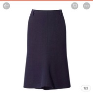 全新Jil Sander x Uniqlo  +J深藍色立體剪裁羊毛魚尾裙