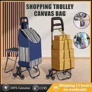Shopping Trolley Canvas Bag Market Trolley Case Portable Basket wagon trolley three wheel troli bara