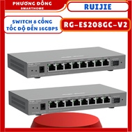 RUIJIE RG-ES208GC-V2 8-PORT SWITCH - EASY NETWORK MANAGEMENT, SWITCHING SPEED UP TO 16GBPS