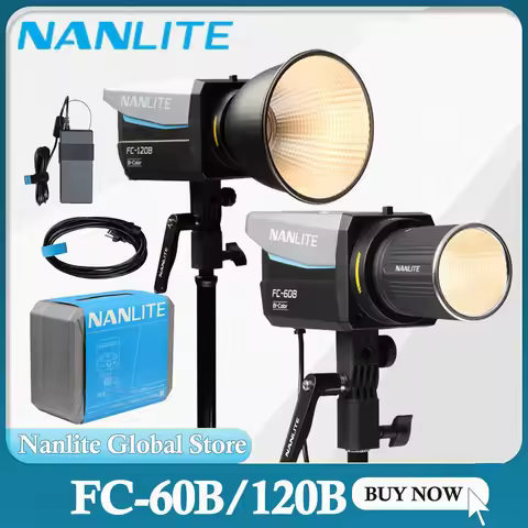 Nanlite FC-60B FC-120B Bi-Color LED Spotlight 2700K-6500K Photography Lighting Video Light for Live