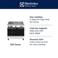 Electrolux 62L Freestanding Gas Oven with 3-Burner 90cm Cooker ECG930W