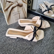 Donna Store_Women's Sandals with 3Cm Tofu Heel, Selobong Ribbon, Foam Sole >SNDLW_BM 88