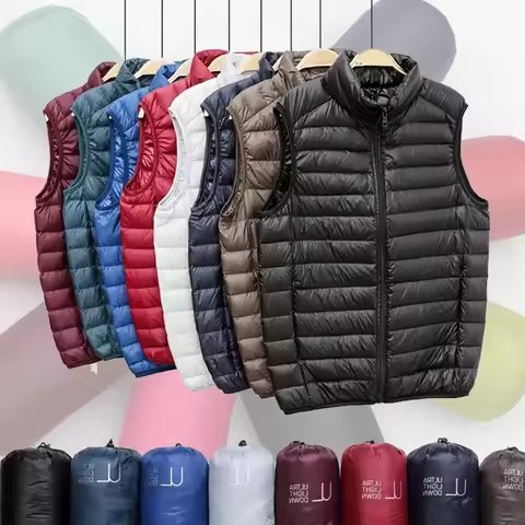 Coat Ultralight Sleeveless Puffer Vest Jacket Ultra Thin Warm Lightweight Down Jacket Waistcoat Wint