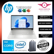 HP 15s-Fq2683TU 15.6" FHD Laptop Natural Silver ( I3-1115G4, 8GB, 512GB SSD, Intel, W11, HS )2 Year 