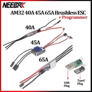 NEW NEEBRC AM32 40A 45A 65A Brushless ESC Outrunner Waterproof ESC With Programmer For 1/12 MN82 MN9