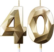 Birthday Candles Numbers Candle 40 Cake Decoration 40th Birthday Man Woman Candles Birthday Gold Num