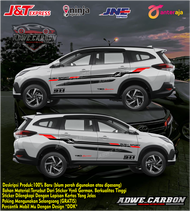 STICKER VARIASI BODY SAMPING CUTTING STICKER DECAL VARIASI MOBIL TERIOS RUSH HITAM PUTIH SILVER KERE