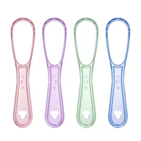 Plastic Tongue Scraper Tongue Cleaner Remove Tongue Coating Freshen Breath Oral Hygiene Care Tool Fo