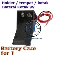 HITAM MERAH Battery Box 9V Battery Holder Cas 9VOLT Connector Box Battery Case Housing Connector Bat
