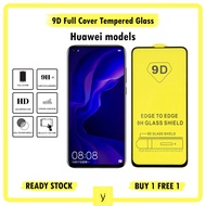 [BUY 1 FREE 1] 9D Huawei Full Cover Tempered Glass Screen Protector | Huawei Y9 Y7p Y6p Y5p Nova 7 S