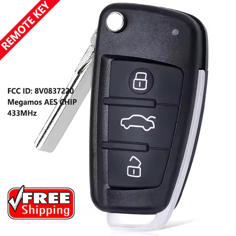 DIYKEY 8V0837220 8V0 837 220 MQB 48 Chip 434MHz Flip Remote Key Fob for Audi A3 S3 TT ETC TESTED 201