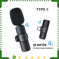 mic lavalier wireless microphone clip on hp vlog youtuber portable