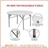 【WUCHT】60" Plastic Banquet Table Round 5 feet Furniture PE Round Foldable Table 60'' Round Bi-Fold P