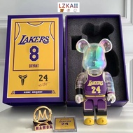 Bearbrick × NB@ - Kobe Bryant  Lakers No. 24 400% 28 cm Black Mamba LeBron James Shaquille O'Neal Allen Iverson Gear Joint 400%  Michael Jordan Anime Action