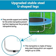 【Thick Mat】U-Shape Kids Trampoline with Safety Thick Foam Mat Enclosure Net, Indoor Outdoor Toddlers