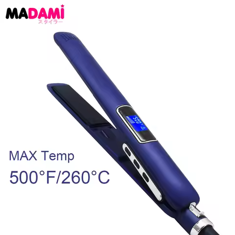 2 In 1 Hair Straightener and Curler High Temperature 500℉ / 260°C Smooth Frizz Flat Iron Dual Voltag