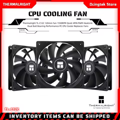 Thermalright TL-C12C 120mm Fan 1550RPM Quiet 4PIN PWM Heatsink Dual Ball Bearing Performance PC CPU 