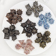 Set Multi-faceted Board Game Dice Running Group 20 Cthulhu Dice Hollow Wholesale Metal Number Cross-
