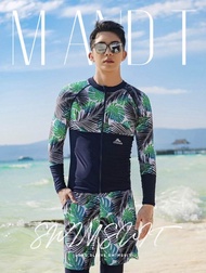 M&amp;T ‼️พร้อมส่ง‼️คุ้ม | ไว | ผ้าดี ชุดว่ายน้ำผู้ชาย ชุดว่ายน้ำแขนยาว กางเกงขาสั้น และกางเกงขายาว จำนวน 3 ชิ้น กัน UV