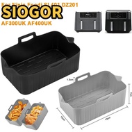 SIOGOR Air Fryer Basket, Reusable Rectangle Air Fryer Baking Tray, Food Preparation Silicone Air Fry