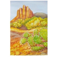 Mountains landscape Arizona Sedona Rocks Bell Rock watercolor original painting