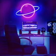 1pc Planet Neon Light, LED Neon Wall Sign, Battery & USB Powered Illuminated Wall Decor For Bedroom,