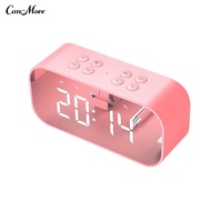 Portable Mirror Screen LED Alarm Clock Bluetooth-compatible Speaker Wireless MP3 Player