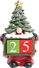 Bechivie Days Till Christmas Countdown Decor, 7.8inchs Resin Christmas Tree Gnome Advent Calendar Bl
