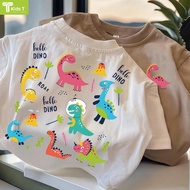 Korean Style Children's Short-Sleeved T-Shirt Dinosaur Pattern 9 Colors From Kids T Shop Sorona Fabr