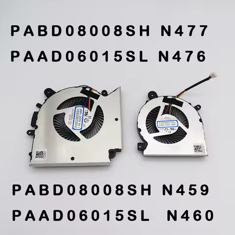 Laptop CPU GPU Fan Cooler For MSI GL76 GF76 GF66 GL66 MS1581 MS17L1 PABD08008SH PAAD06015SL N459 N46