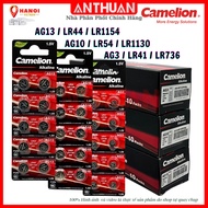 Battery AG13 / AG10/ AG3 Camelion Alkaline 1.5V LR41 LR44 LR54 LR1154 LR1130 LR736 led button batter
