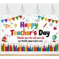 5x3ft Happy Teacher's Day  Banner Teacher Appreciation Week Backdrop Decorations Teachers Staffs App