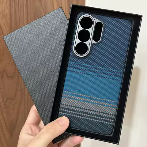 Magnetic 600D Aramid Carbon Fiber Phone Case Cover On For Samsung Galaxy S23 S24 S25 S26 Ultra Plus 