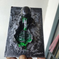 GSW Handmade Alien Head 3D Clay Art Wall Deco