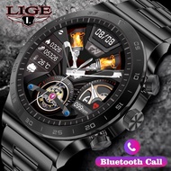 ZZOOI LIGE Luxury Smart Watch Men Bluetooth Call AMOLED Screen Waterproof New Men Smartwatch Sports Fitness Bracelet For Android IOS