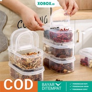 Kitchen Box Food Storage Container Fruit Spices 2 Slots Divider Storage Box Food Container HM1076