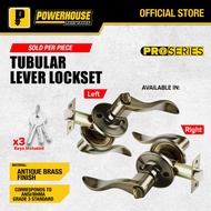POWERHOUSE Pro Series Tubular Entrance Lever Lockset PH809ABET Antique Brass Finish US5 LEFT & RIGHT