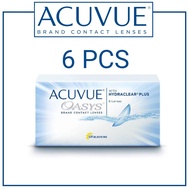 (6 PCS) Acuvue Oasys with Hydraclear Plus Bi-weekly Contact Lenses Silicone Hydrogel Clear Lens