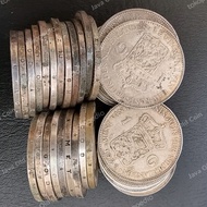 koin kuno 1 Gulden Wilhelmina tahun 1928,1929,1930,1931,1939 VF