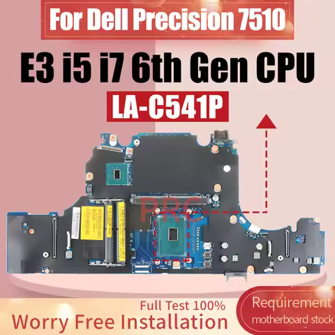 For DELL Precision 7510 Laptop Motherboard LA-C541P Notebook Mainboard Full test