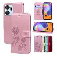 For LG G6 Q6 K40 X4 2019 Leather Wallet Phone Case Rose Embossed Simple Stand Protective Flip Cover