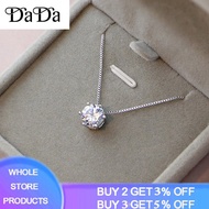 100% Original Pure 925 Silver Womens Fashion Necklace New Jewelry High Quality Crystal Zircon Round 
