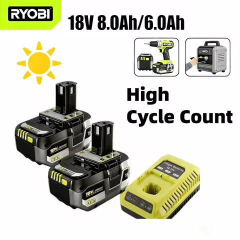 Original Genuine RYOBI 18V Li-ion Battery, P104 P107 RB18L50 RB18L20 P108 High Capacity Rechargeable