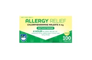 Allergy Medicine, Chlorpheniramine Maleate 4mg - 100 Count Tablets | 4 Hour Allergy Relief | Antihis