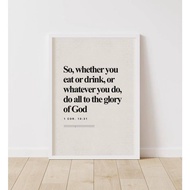 1 Corinthians 10：31  Bible Verse  canvas print  Modern Bible, Scripture Wall Art, Christian Wall Art