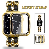 Stainless Steel Band + Case for Smart Watch 7 41mm 45mm 6 Se 5 4 3 Strap Luxury Women Bracelet for I