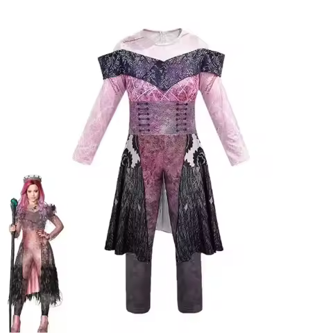 3'x,4'f\6/5;e,8\v,5/Mal Descendants 3 Cosplay Girls Halloween Costumes For Kids Women Disguise Party