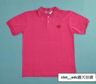 CDG 川久保玲 PLAY POLO衫 桃紅色紅心